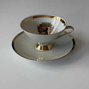 Vintage Mitterteich Bavaria Elegant Porcelain Tea Cup and Saucer Set 1950s-1960s
